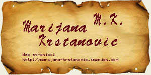 Marijana Krstanović vizit kartica